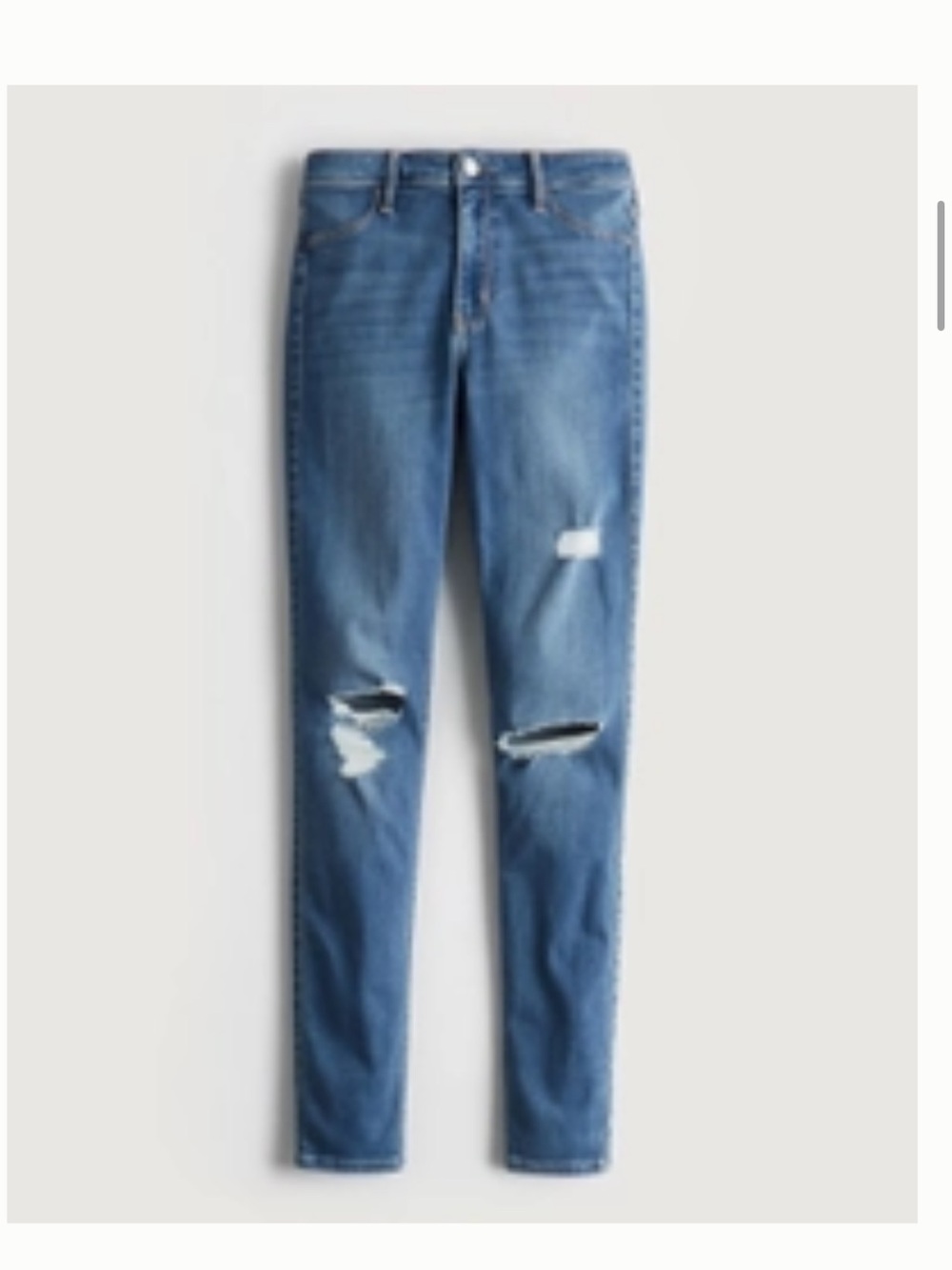 Hollister Women's High-Rise Ripped Medium Wash Jean Leggings size 12-S/13-S/31W
